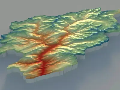 Andorra Terrain country 3D model