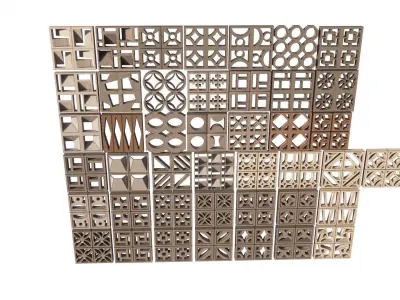 Brick Roster partitions wall 3d model  3D model