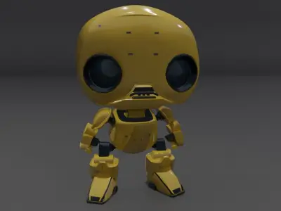 Stylized Robot Worker Low-poly 3D model