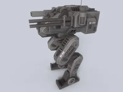 Peacekeeper Mech Low-poly 3D model by Anima-Z