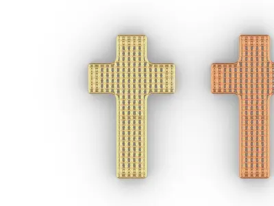 art deco inspired cross pendant stl files verified 3D print model