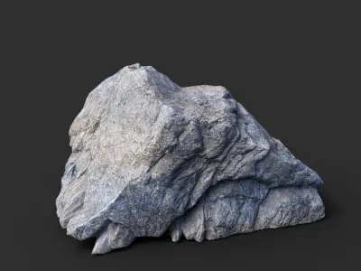 Gray Boulder Beach Rock Collection 210110 Low-poly 3D model