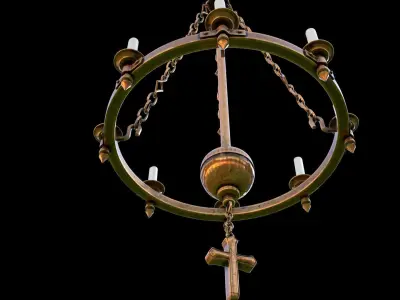 church candle ceiling light2 3D model