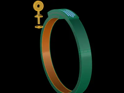 Hermes Kelly Bracelet Gold Diamond 3D print model