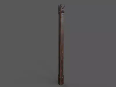 Old wood column Low-poly 3D model buy