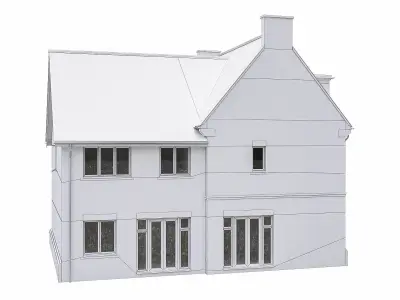 Neighborhood Houses P04 Low-poly 3D model
