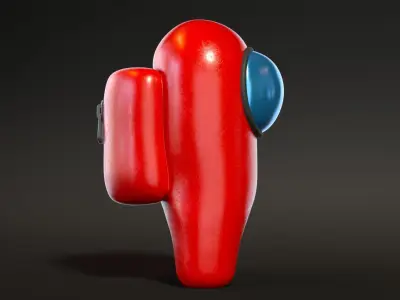 Among Us Red Guy Low-poly 3D model