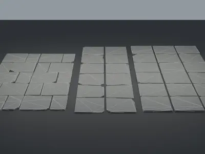 Lowpoly PathwayBlocks set of squares Low-poly 3D model