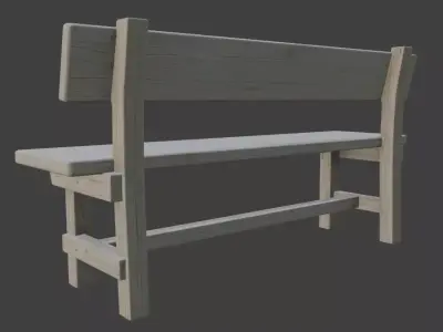 Park Bench 3D Model 3D model 2