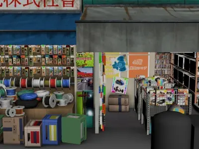 Japanese street scape 001 3D Model - Unity Ready Low-poly 3D model