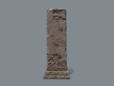 monument ruins Low-poly 3D model