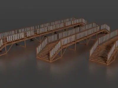 Jembatan Kayu Orang 003 FBX Free 3D model