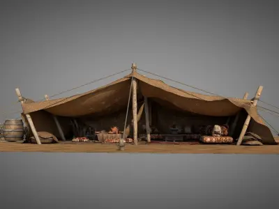 Bedouin Desert Tent v1 3D model
