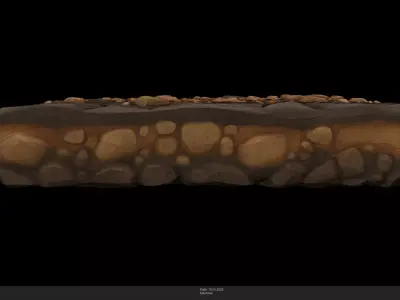 Stylized Stone Floor Tile Game Ready - AI Low-poly 3D model