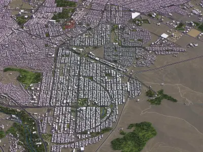 Karaj - 3D City Model Low-poly 3D model
