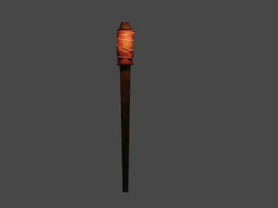 Medieval Torch Free low-poly 3D model
