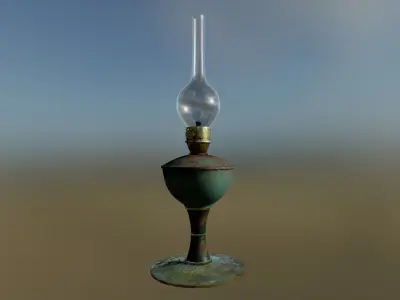 Oil Lamp Low-poly 3D model