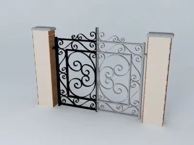 Gates wrought iron gate Free 3D model