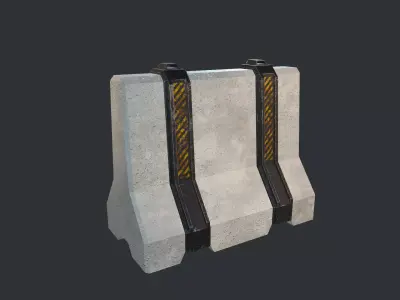 Scifi Concrete Barrier Low-poly 3D model