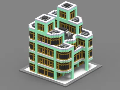 House Voxel - 23 Low-poly 3D model
