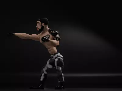 Tough guy Low-poly 3D model