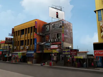 market bazaar street 2 road 3d model 3D model