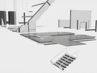 Sci-Fi Style Building Components 3D model