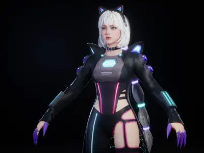 CYBERCAT 3D MODEL Low-poly 3D model