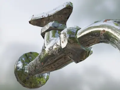 Rusted Tap Low-poly 3D model