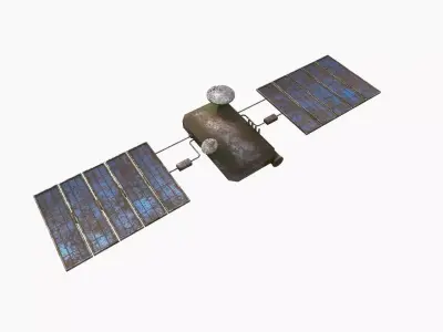 Satellite I11 Destroyed - SciFi Space Design Low-poly 3D model