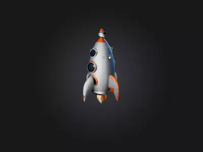 Cartoon Space Rocket 3D model