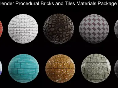 Blender Procedural Bricks and Tiles Materials Package Texture