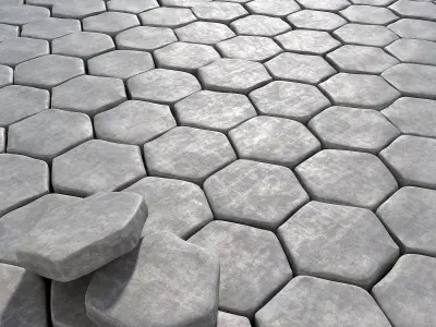 Paving old hexagon 3D model