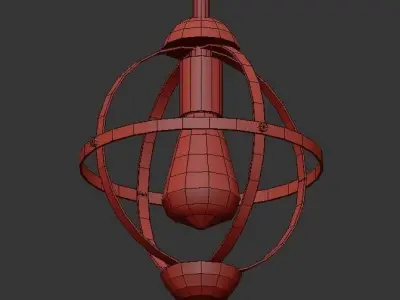 Black Globe Pendant 3D model