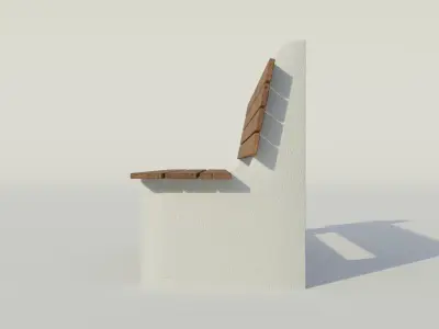 Park Bench 3 - Low poly PBR Low-poly 3D model