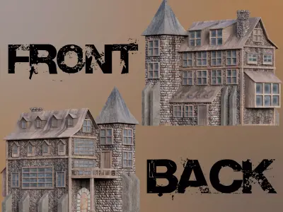  20 Models Medieval House Pack  Low-poly 3D model