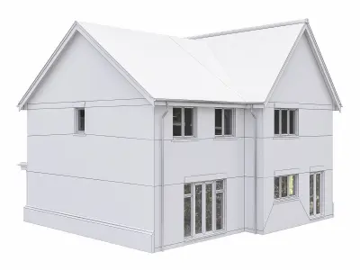 Neighborhood Houses P05 Low-poly 3D model