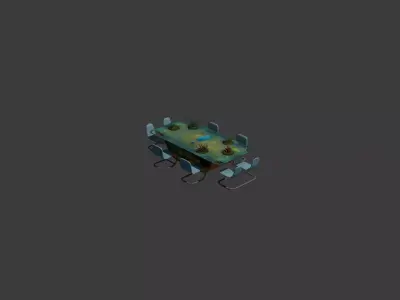 Futuristic AquaDining Table  3D Model with Built in Aquarium 3D model
