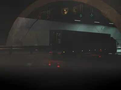 Truck road Tunel collection Free low-poly 3D model