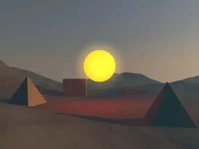 sci fi desert  Low-poly 3D model