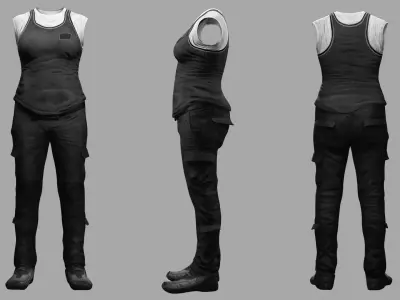 Civilian Realistic Outfit Low-poly 3D model