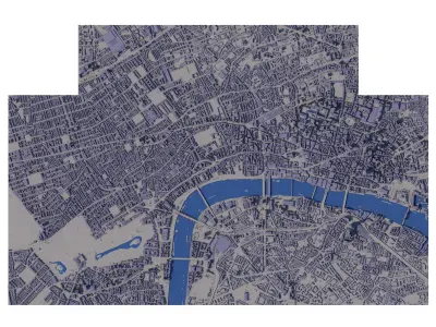 Large London city model 25 square kilometres 3D model