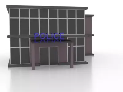 City police station 3 Low-poly 3D model