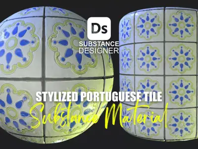 Stylized Portuguese Tiles Material 03 Texture