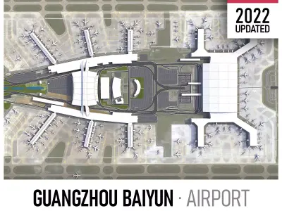 Guangzhou - Baiyun Airport Low-poly 3D model