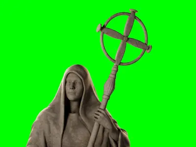 Holy Priest Statue Game-Ready 3d model Low-poly 3D model