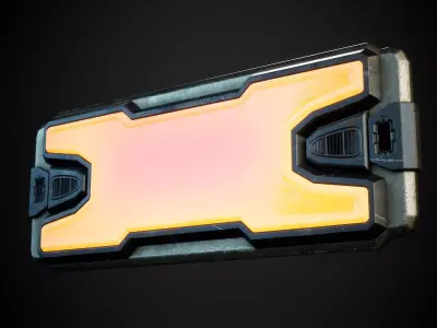 Sci-Fi Light Fixture Set 4 Low-poly 3D model