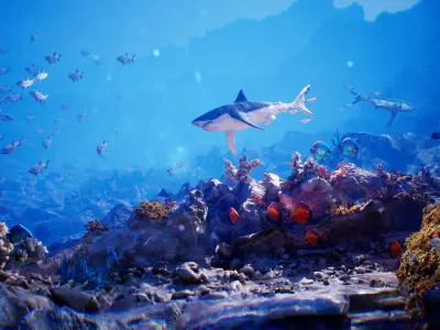 Ocean Floor Pack  High Quality Environment Low-poly 3D model