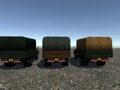 Industrial Small Truck Pack - II Low-poly 3D model