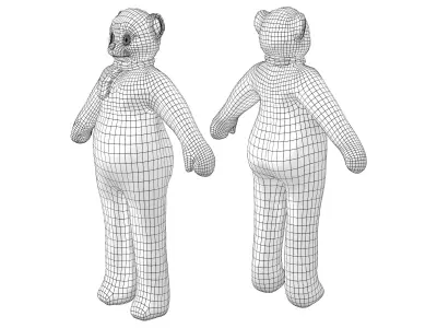 Humansize Rigged Teddy Bear Character Low-poly 3D model